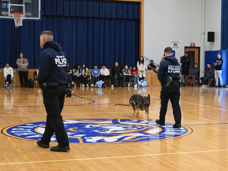 Mahopac Middle School hosts police-led DARE assembly featuring K-9 and drone demonstrations