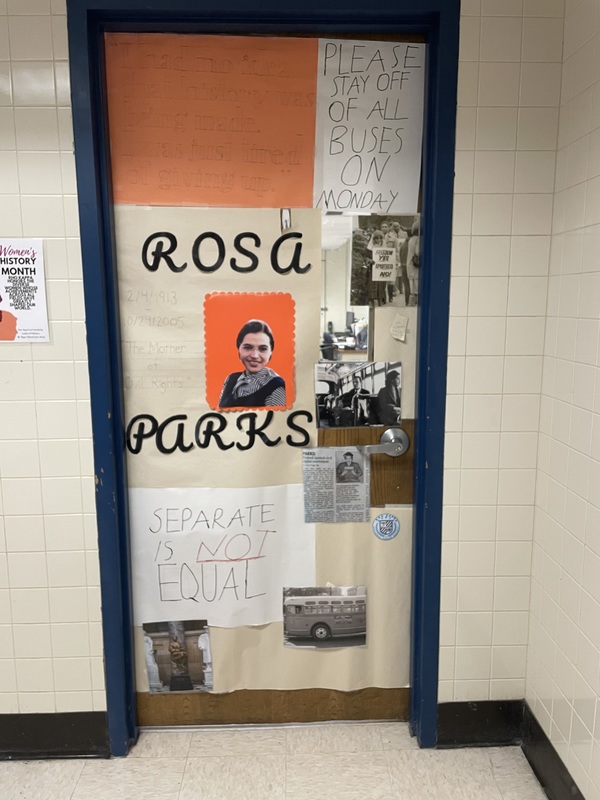 Students Celebrate Women’s History Month With Door Display Project
