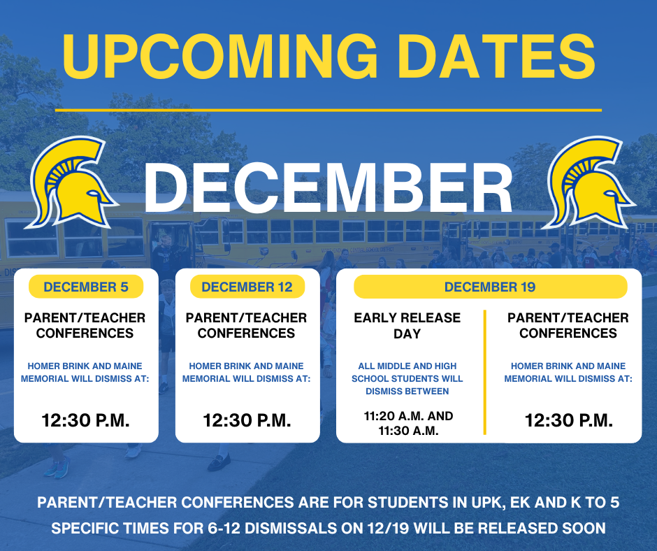 graphic displaying december dates