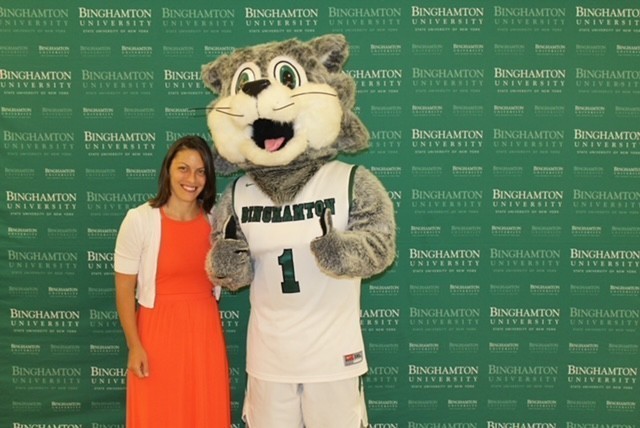 sarah standing with baxter bearcat