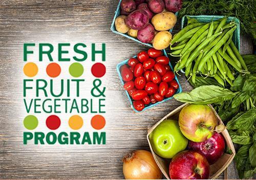 sign for fresh fruit and vegetable program