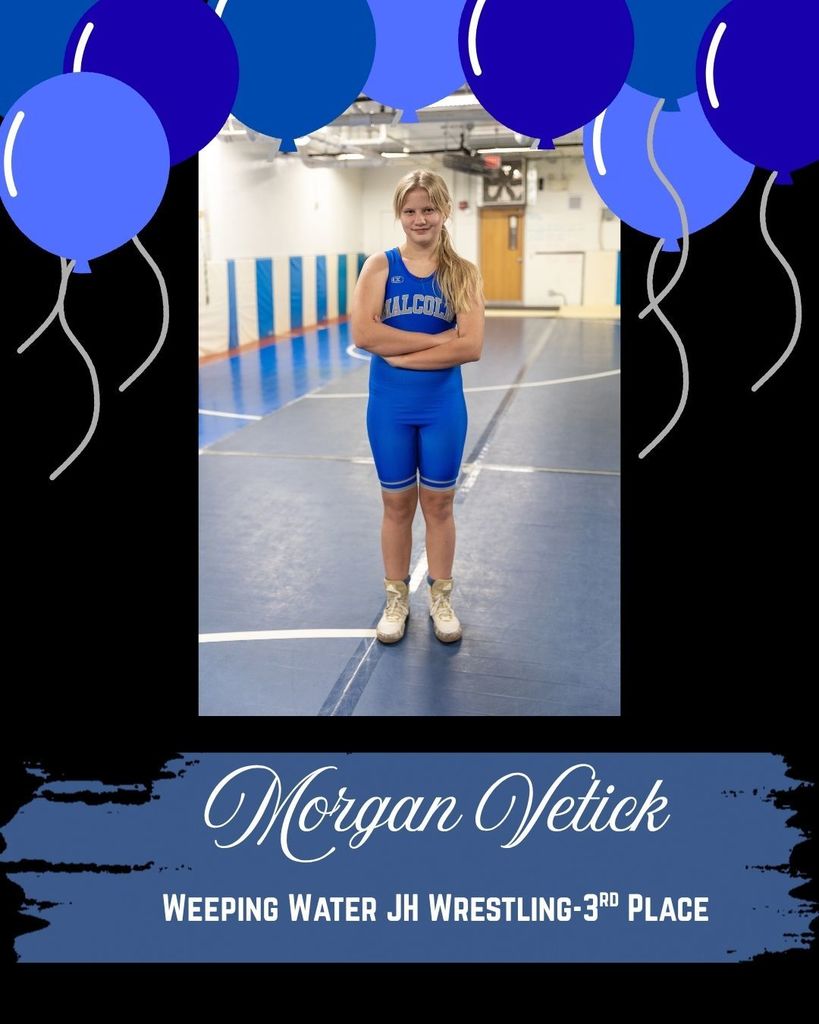 Way to go wrestlers! Violet earned 1st place and Morgan earned 3rd place at Weeping Water.