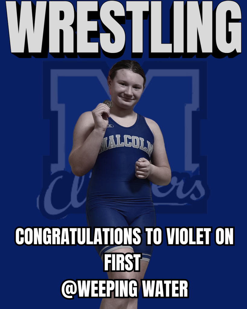 Way to go wrestlers! Violet earned 1st place and Morgan earned 3rd place at Weeping Water.