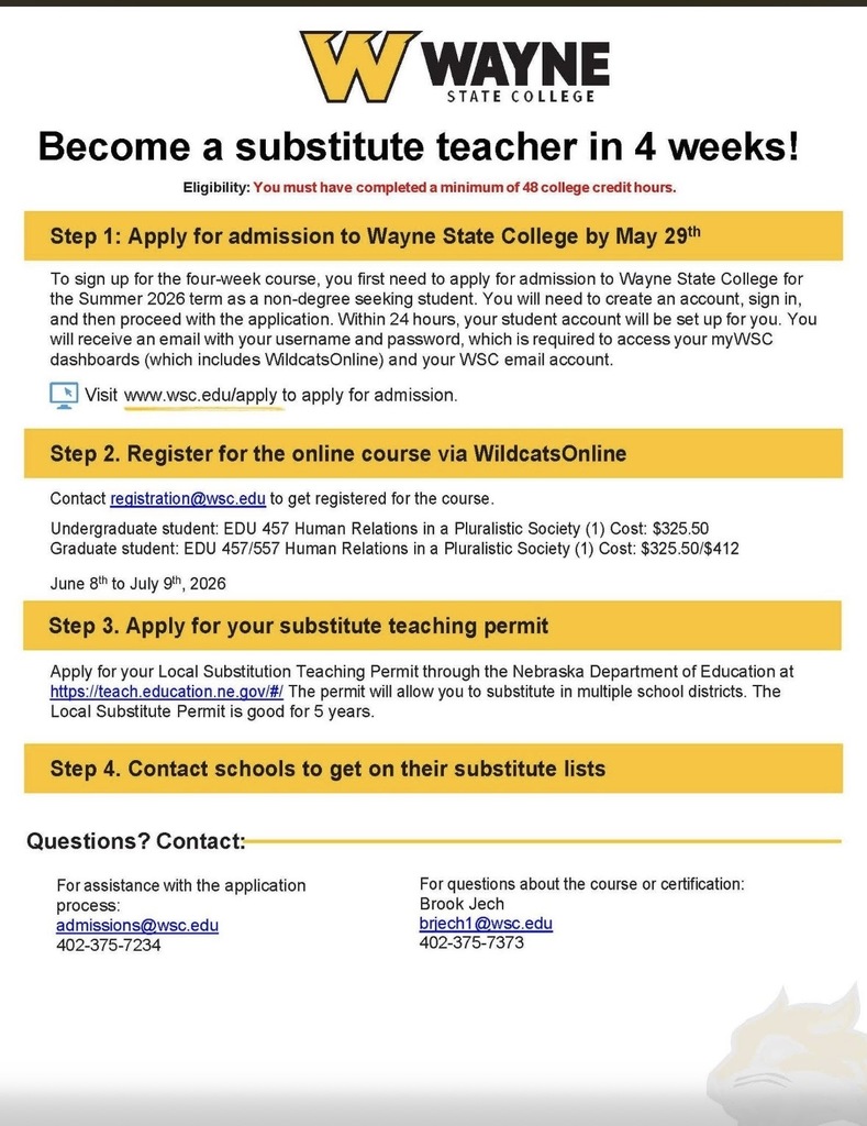 Wayne State Sub Info