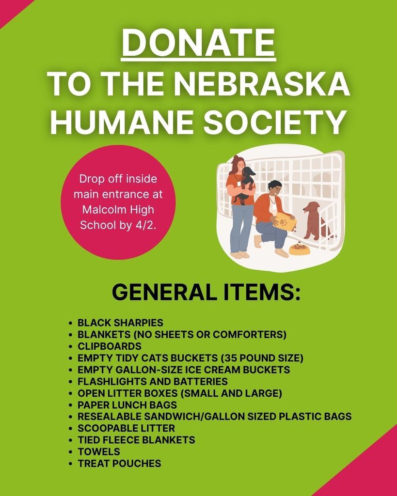 General items that can be donated to the Nebraska Humane Society.