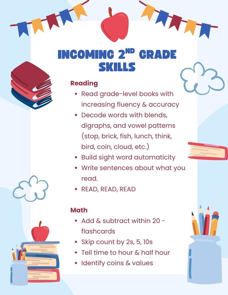 Incoming 2nd Grade