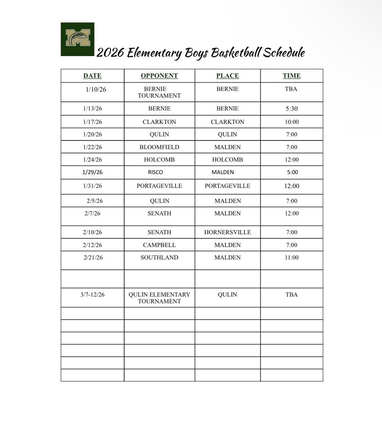 girls basketball schedule