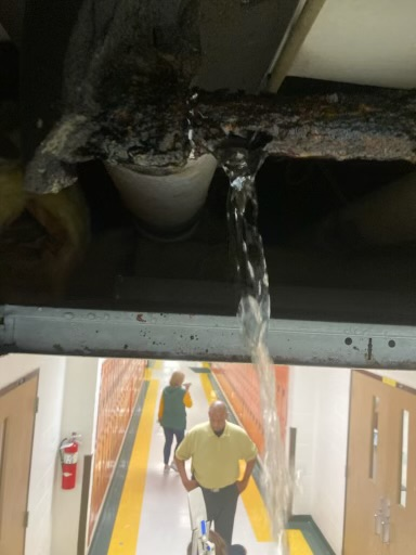 water pouring out of ceiling with admin