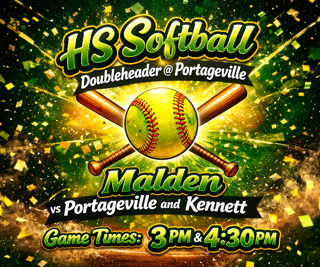 HS SOFTBALL AT PORTAGEVILLE starting at 3 PM