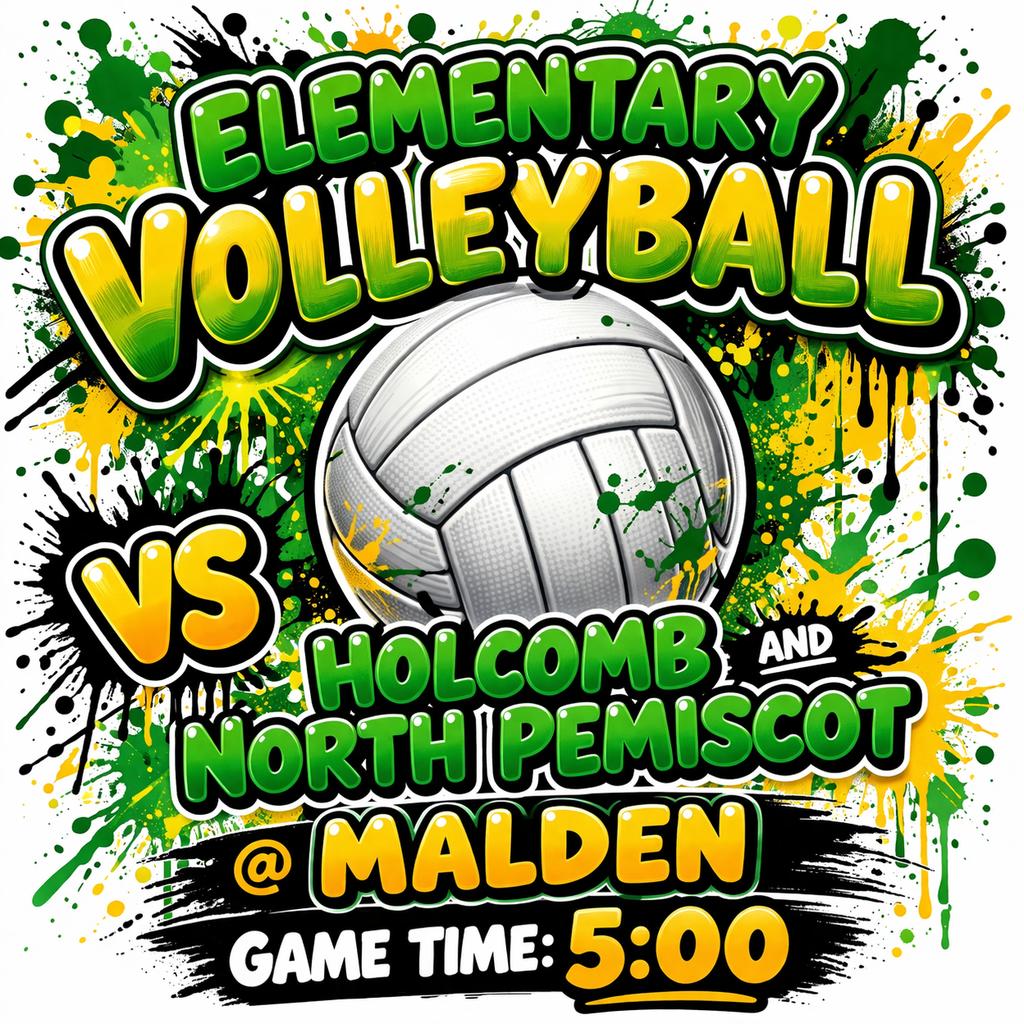 Elementary Volleyball vs Holcomb and North Pemiscot @ Malden Game Time 5 PM