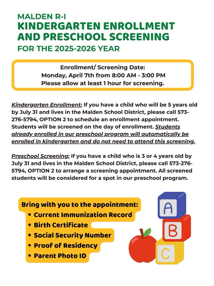 kindergarten and preschool screening