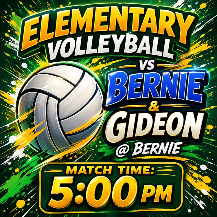 Elementary Volleyball vs Bernie and Gideon @ Bernie  Match Time 5:00