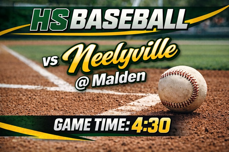 HS Baseball vs Neelyville @ Malden  Game Time 4:30