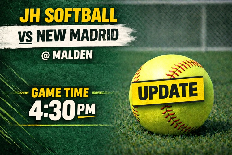 JH Softball game has been moved to Malden . Game Time 4:30