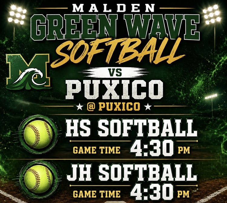 HS Softball vs Puxico @ Puxico Game Time 4:30 JH Softball vs Puxico @ Puxico Game Time 4:30
