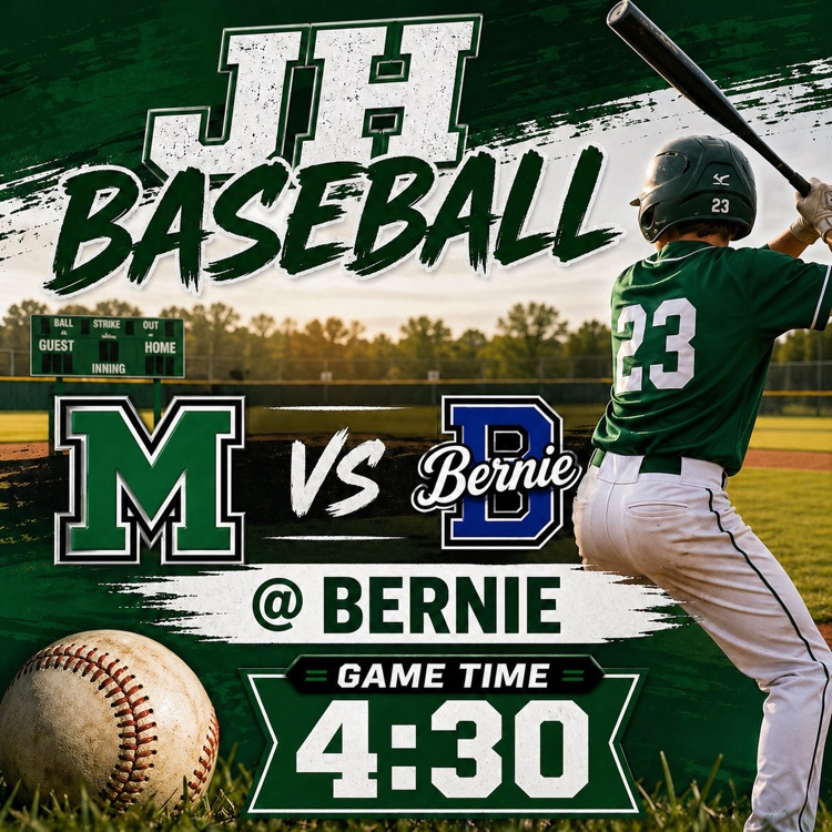 JH Baseball vs Bernie @ Bernie Game Time 4:30