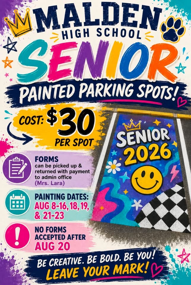 2027 SENIORS!!!!! It’s that time! If you have any questions, please reach out to Mrs. West-  paigewest@maldenmoschools.org or via the Rooms app.