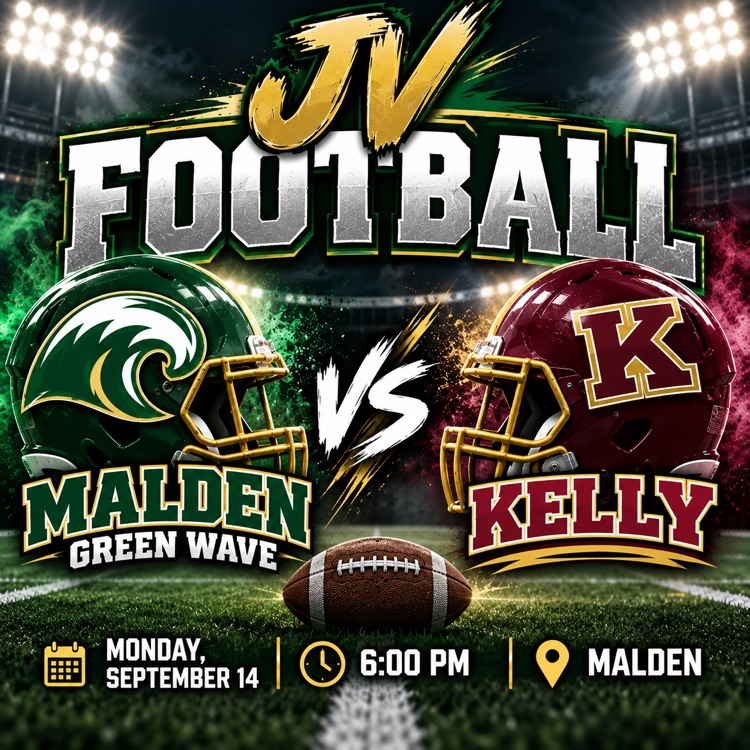 🏈 JV FOOTBALL MONDAY! The Green Wave JV takes on Kelly at home tomorrow night! 📅 Monday, September 14 ⏰ 6:00 PM 📍 Malden Come out and support the Green Wave! �