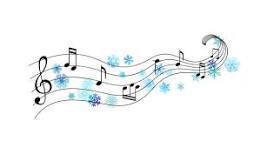 Musical notes with snow