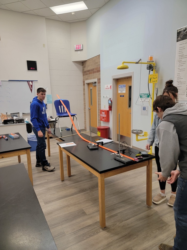 Students conducting a lab with Hot Wheels Cars