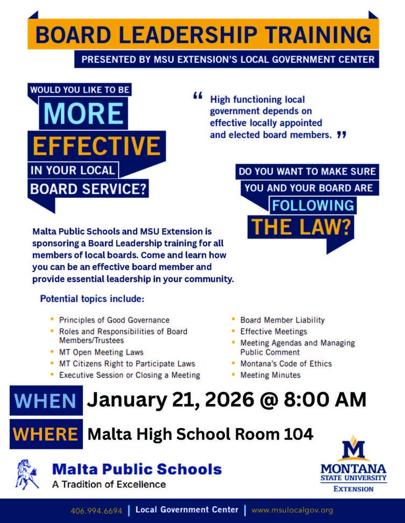board leadership training flyer