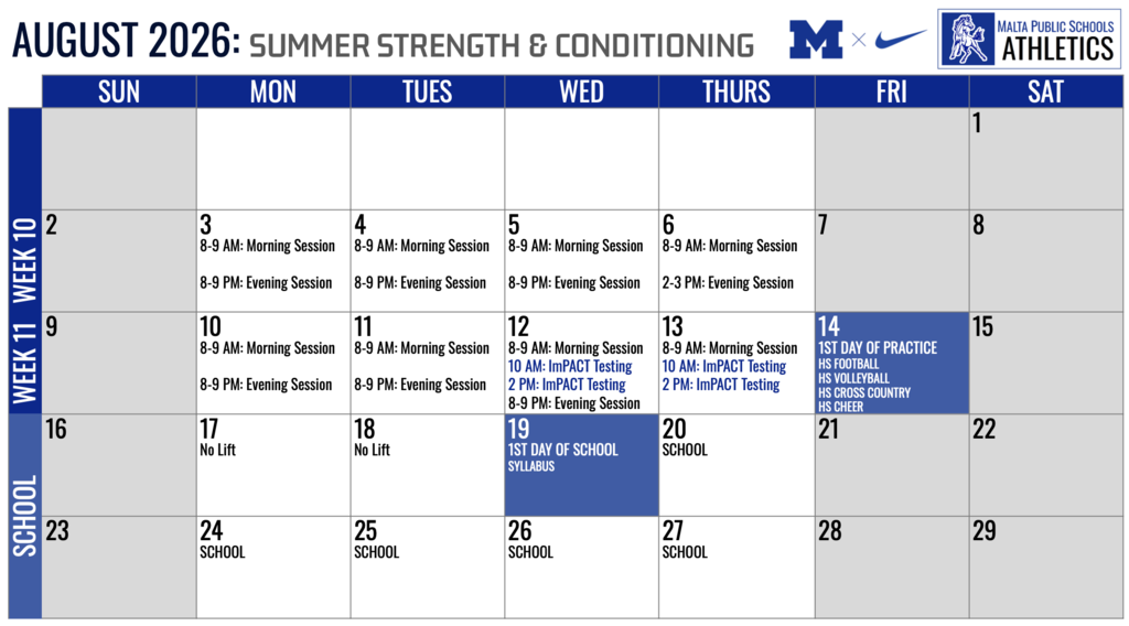 august summer strength schedule