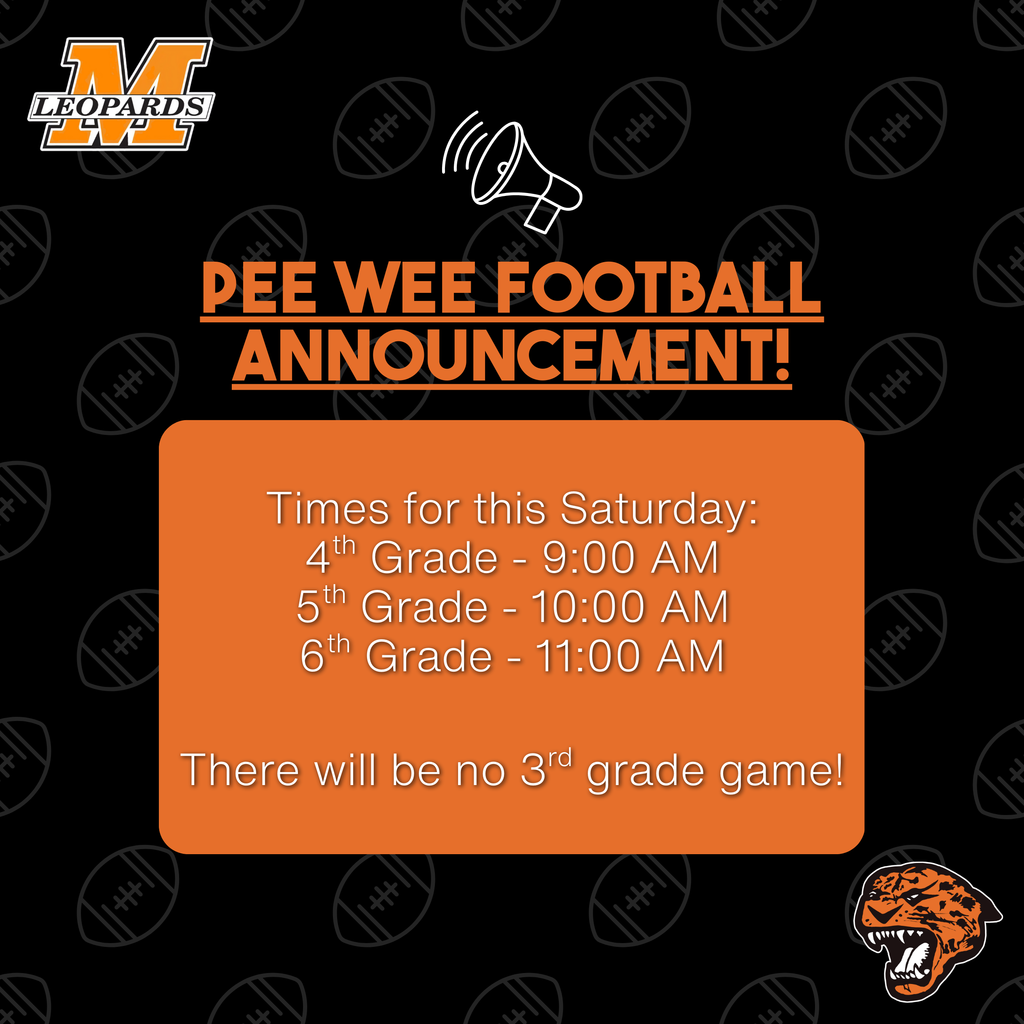 09242025 Pee Wee Football Announcement