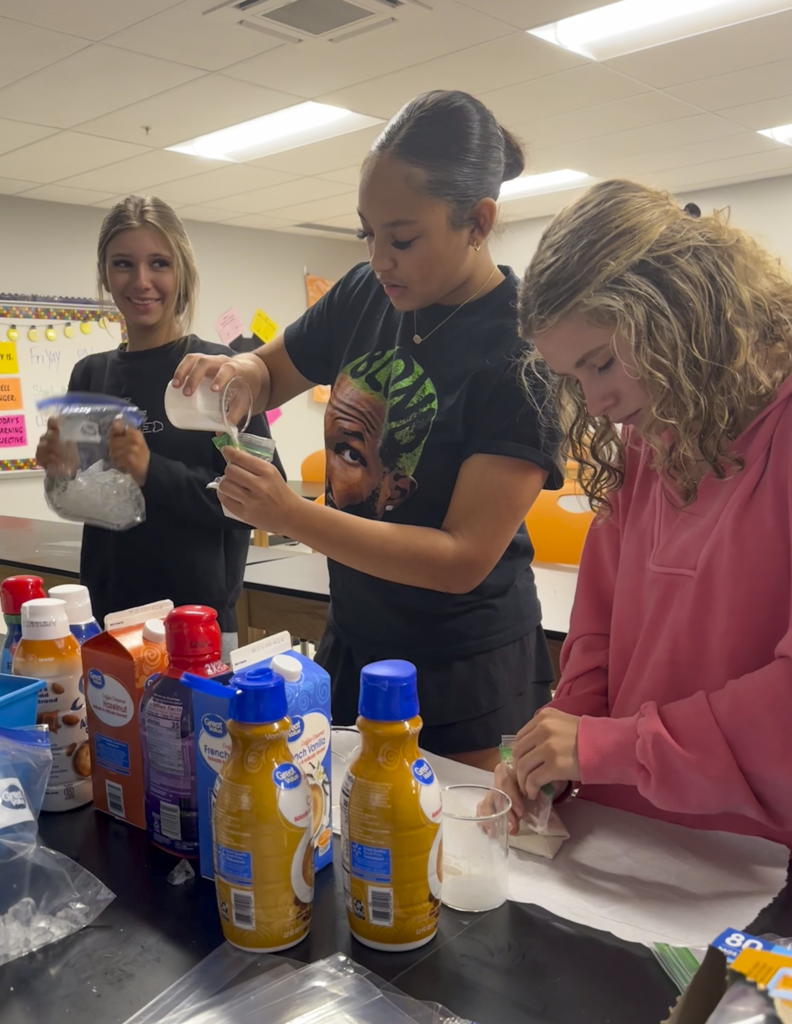 Making ice cream in Physical Science Class