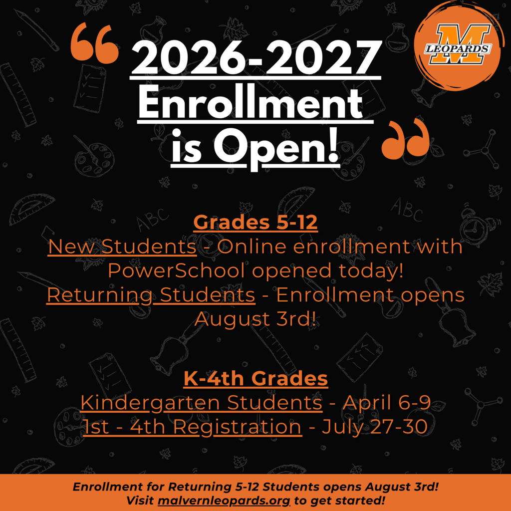 Enrollment details for 2026-2027 School year
