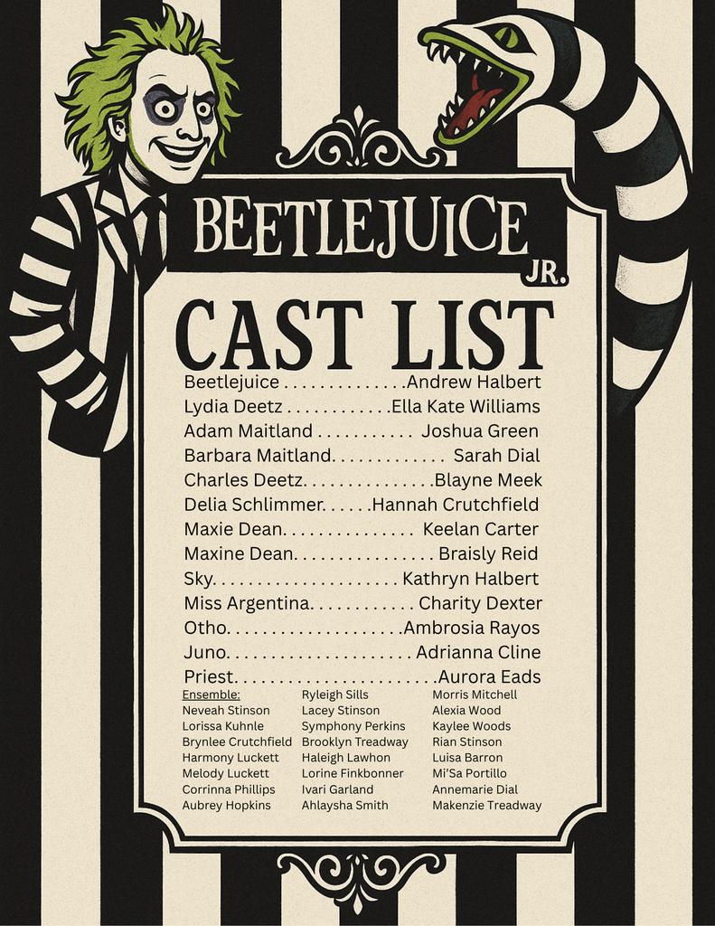 Beetlejuice Jr The Musical Cast List