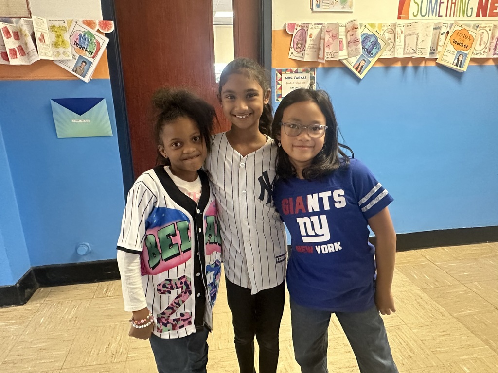 Students wearing sports jerseys for Spirit Week