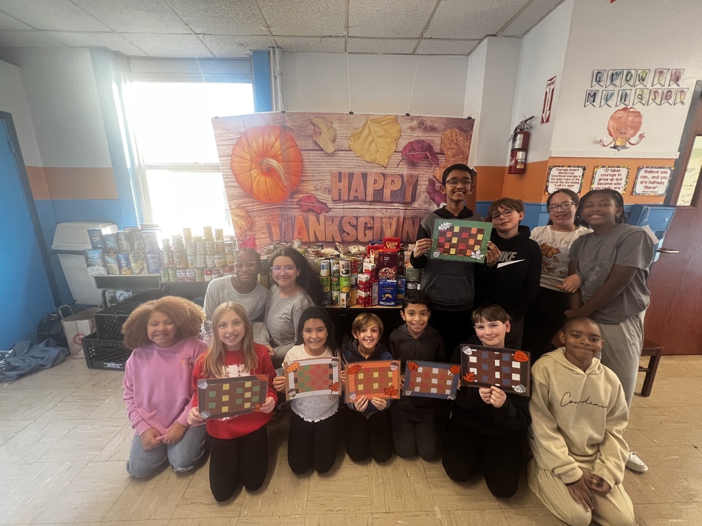 Students with handmade placemats