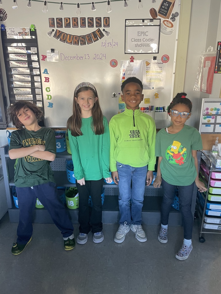 Students dressed up for Grinch Day