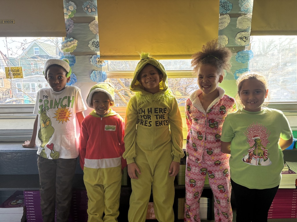 Students dressed up for Grinch Day