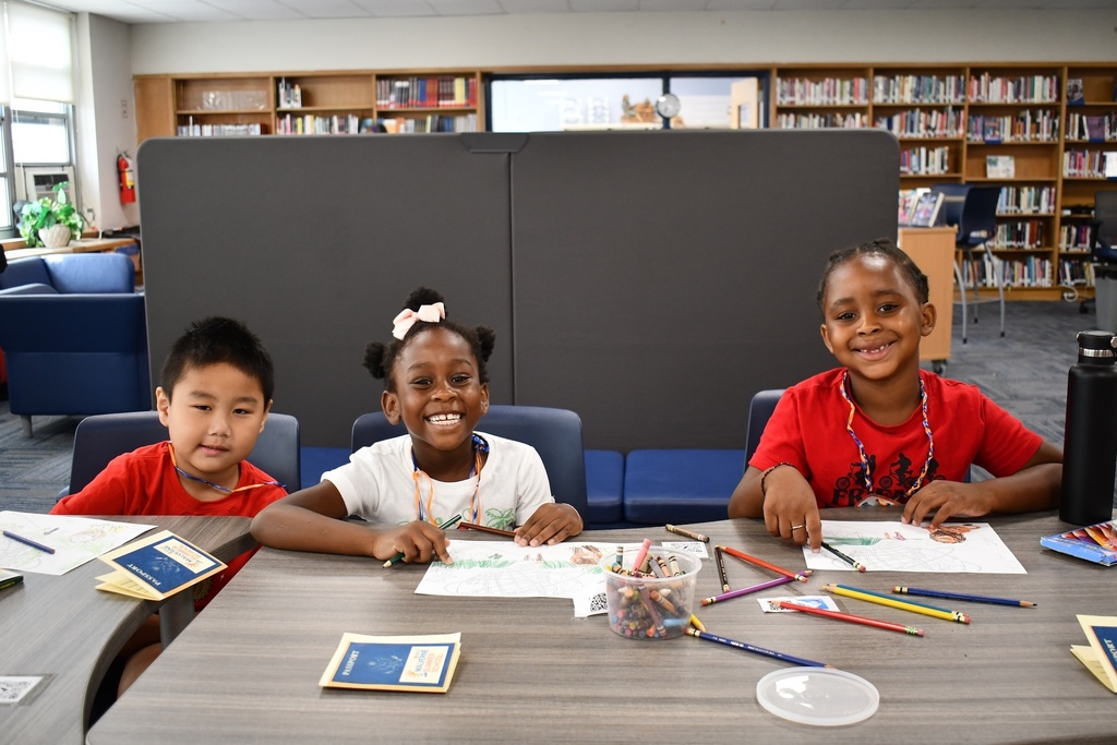 Students in the library