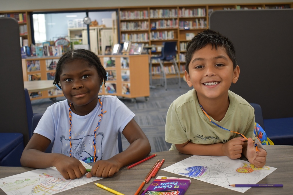 Students in the library