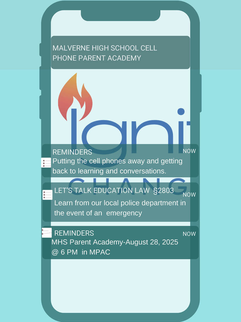 Graphic of a cell phone with text on it