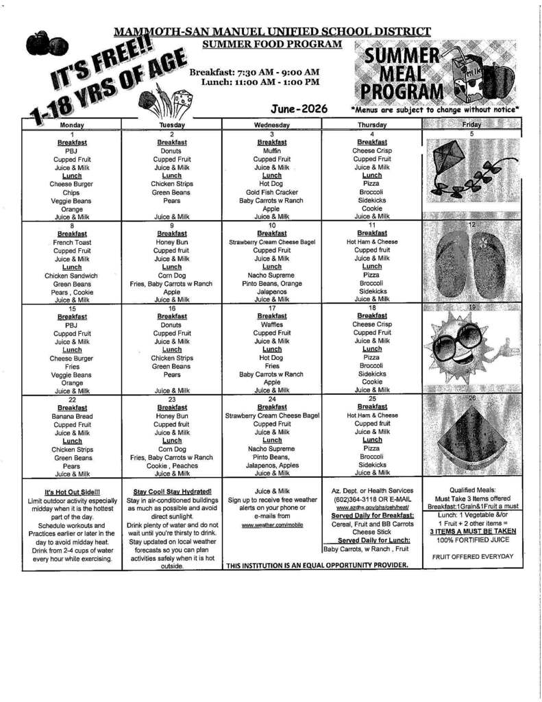 Summer Menu