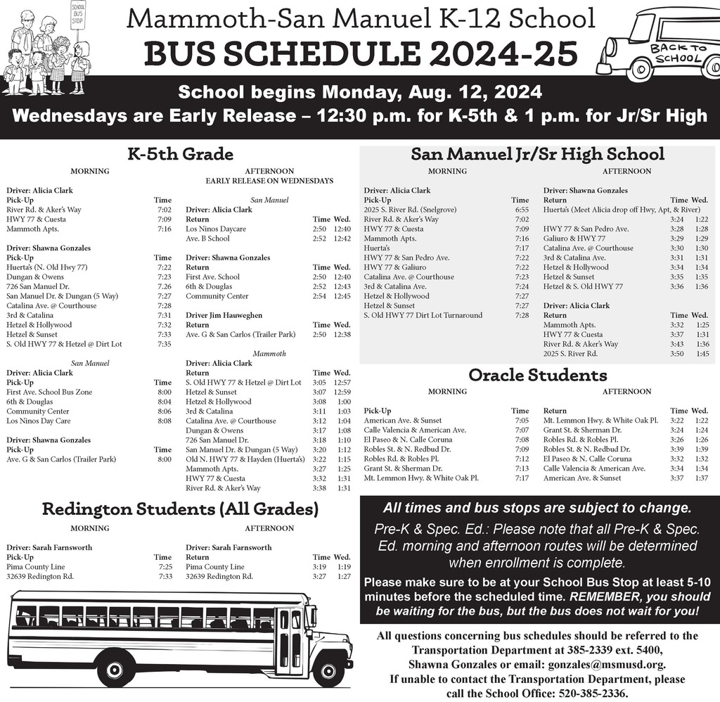 Bus Schedule