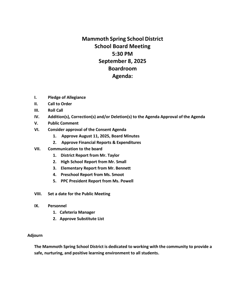 School Board Meeting