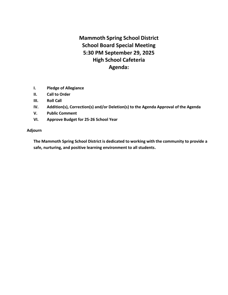 Agenda