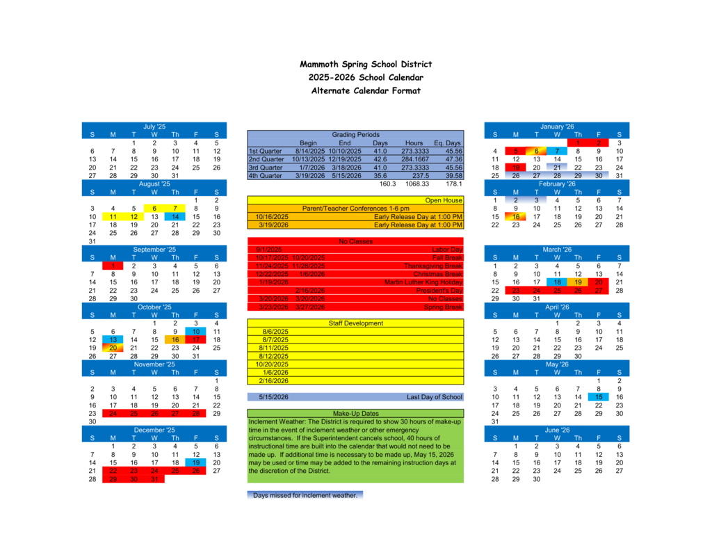 Updated 25-26 Calendar