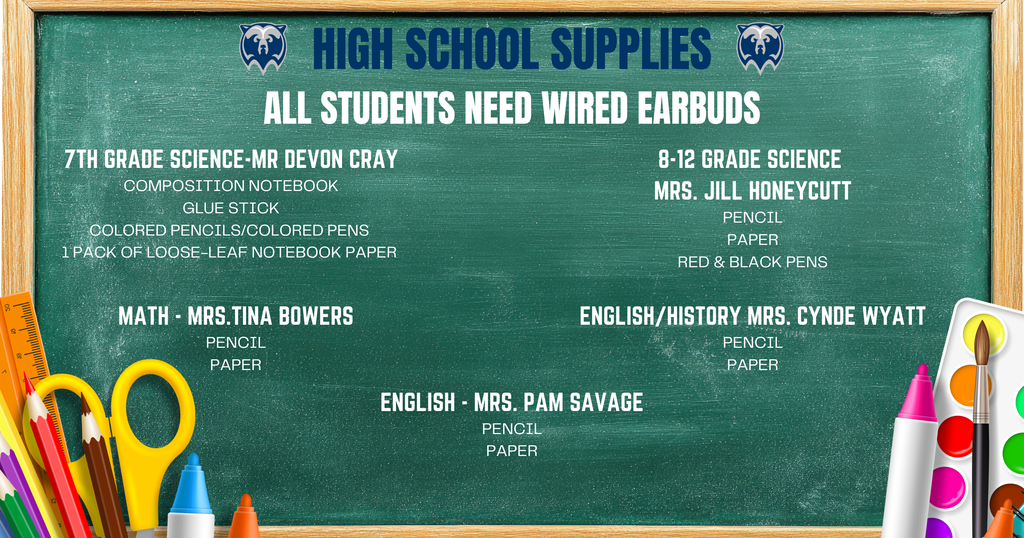 high school supplies