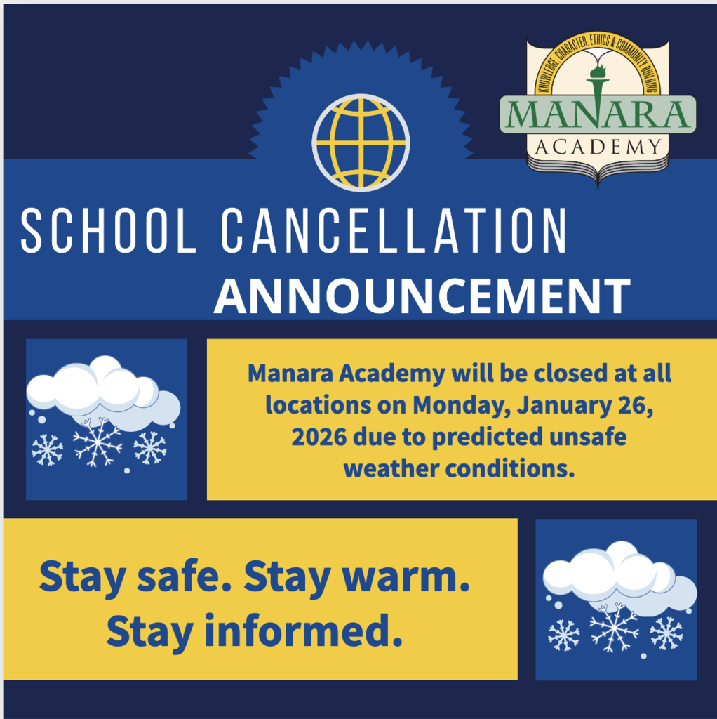 Manara Academy School Cancellation Announcement January 26, 2026