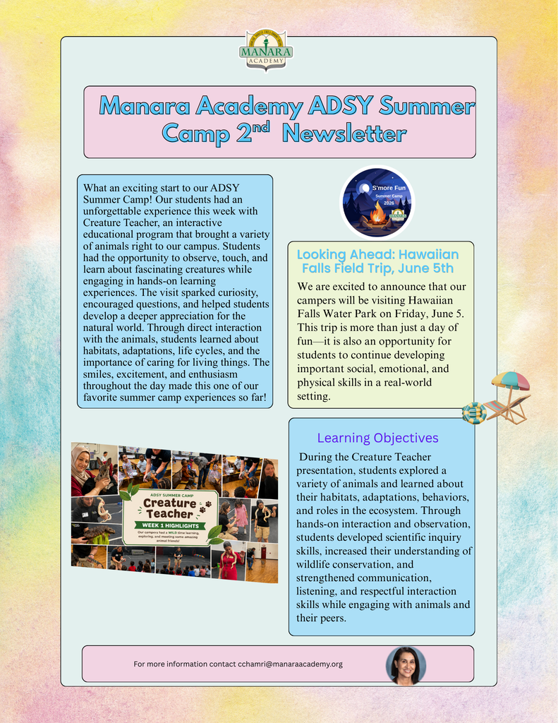Manara Academy ADSY Summer Camp 2nd Newsletter!