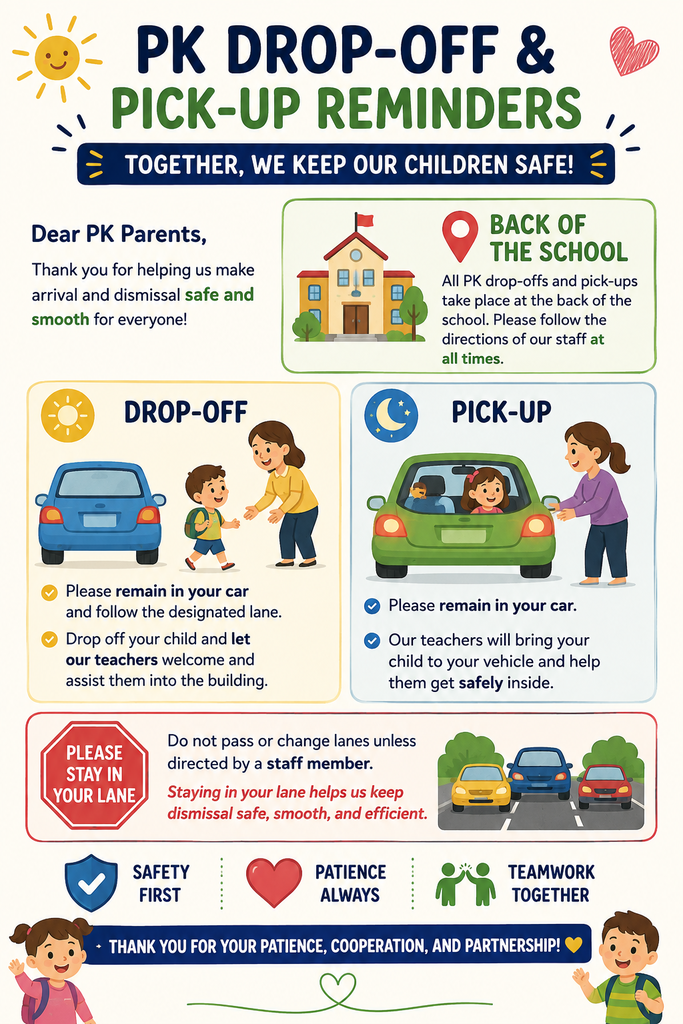 PK Drop-Off Pick-Up Reminders