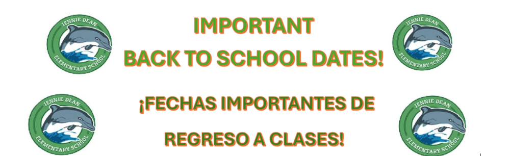Important Back to School Dates