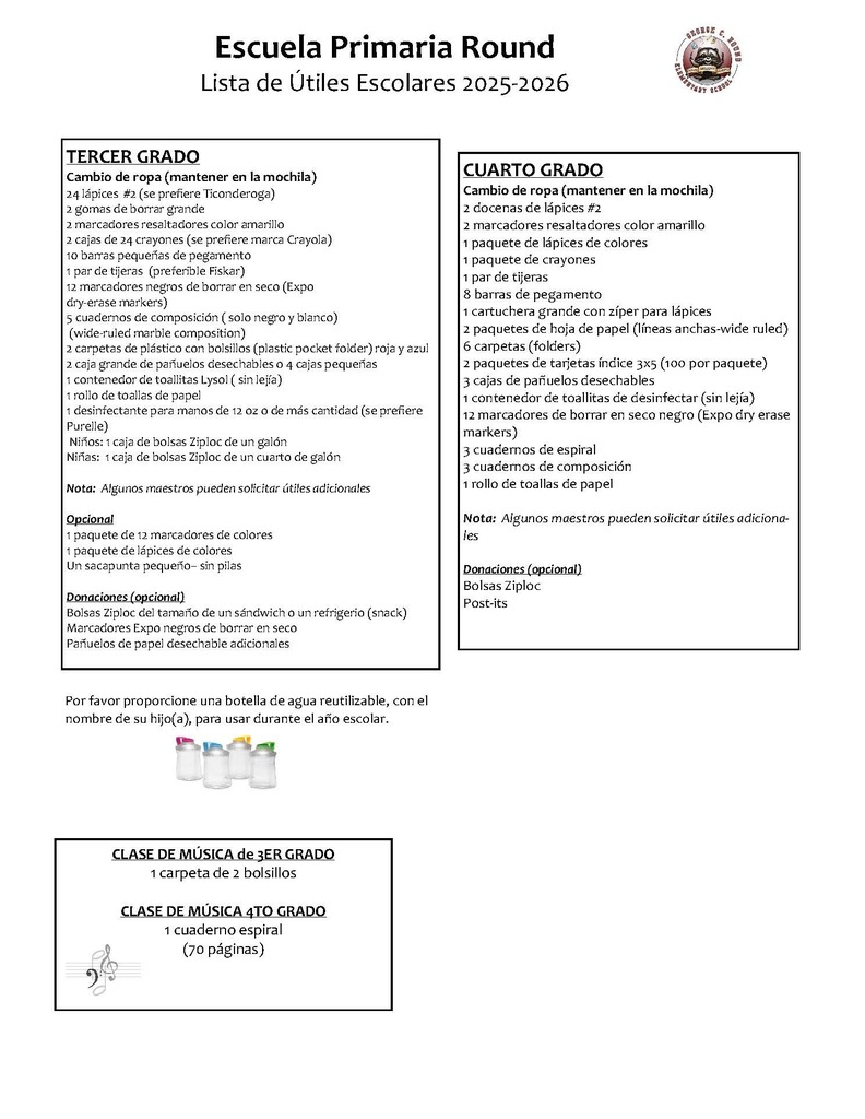 Lista de suministros