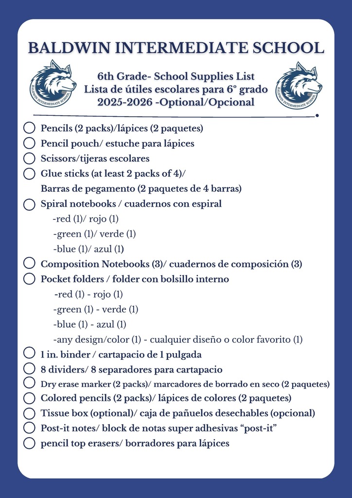 School Supply List