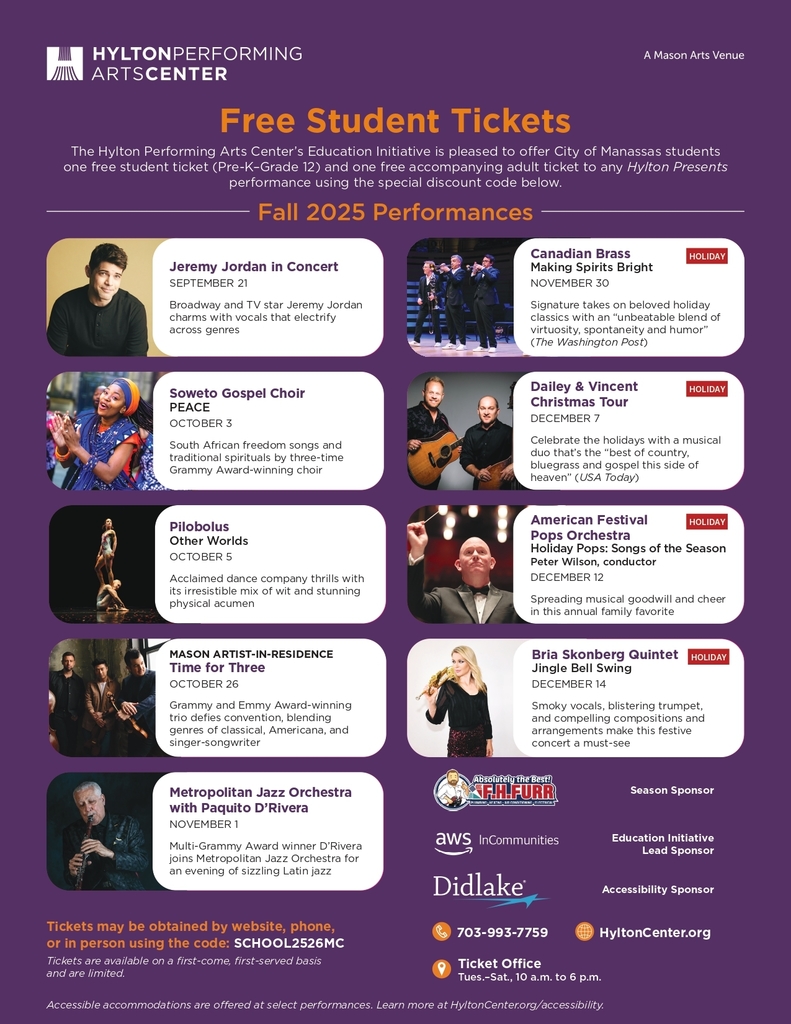 Hylton Performing Arts Fall 2025 Performances